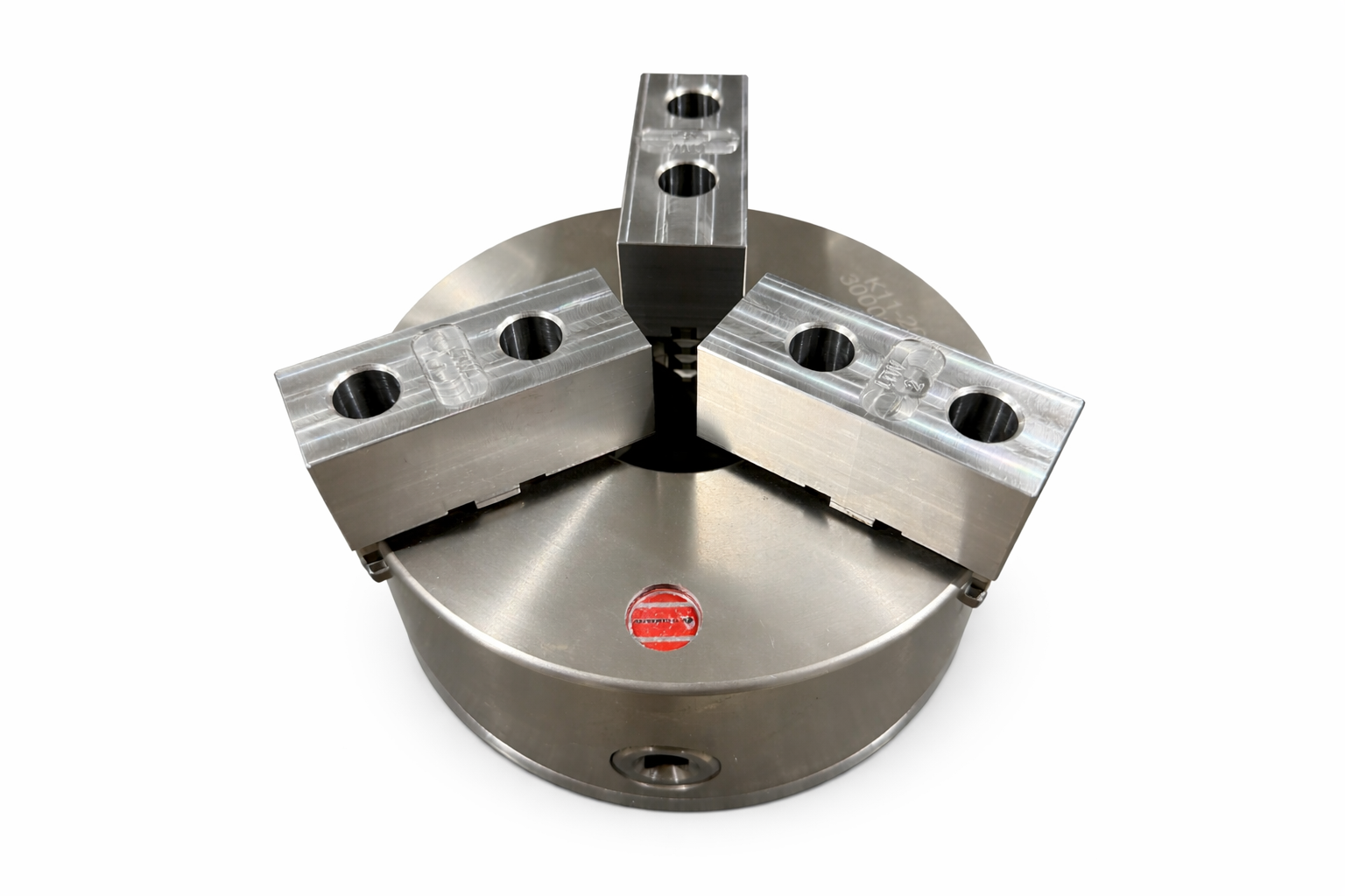 200mm steel soft jaws fitted to K11 three-jaw lathe chuck 