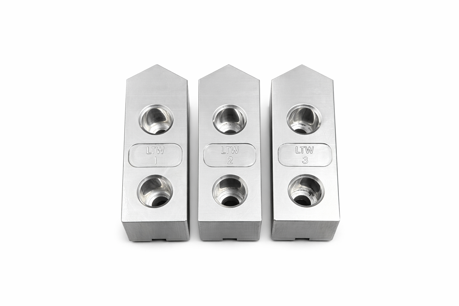 Set of 200mm aluminium pointed soft jaws for K11 chuck